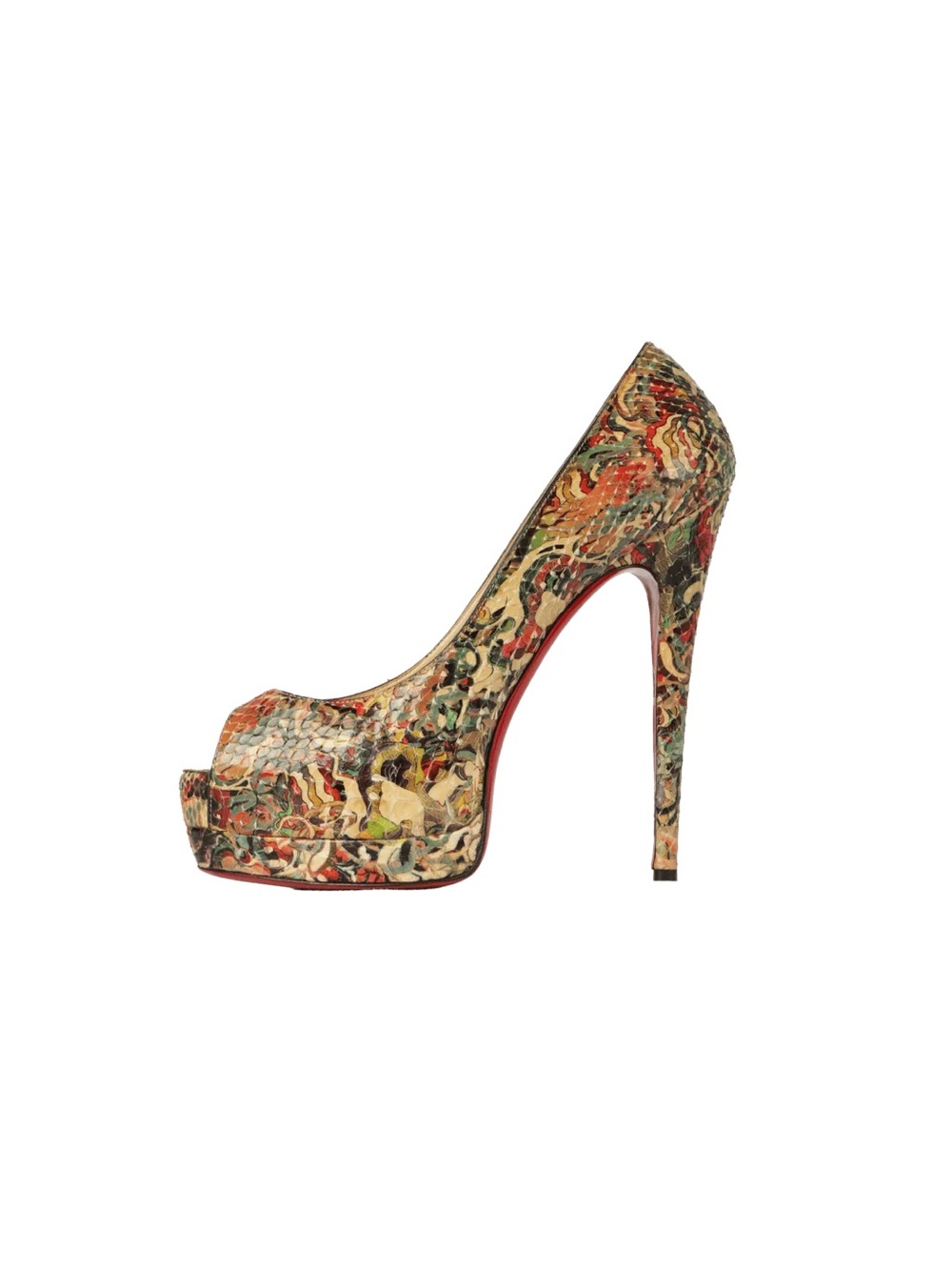Christian Louboutin Palais Royal 140 Python Faience Lucido